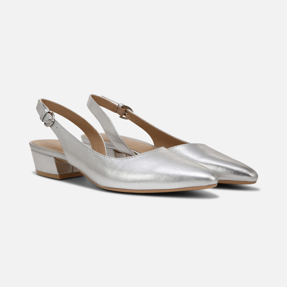 Banks Pointed Toe Flat - Silver