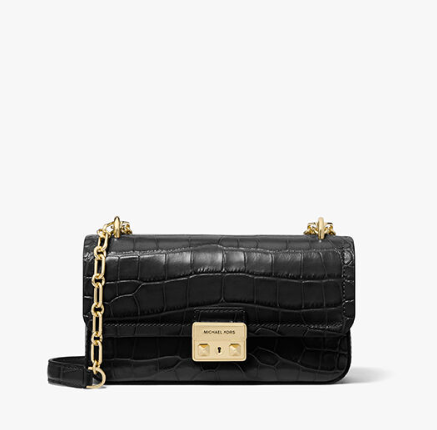 Tribeca Small Crocodile Embossed Leather Crossbody Bag