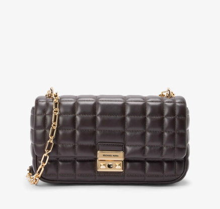 Tribeca Small Quilted Leather Shoulder Bag - Chocolate