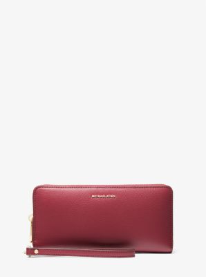 Jet Set Travel Large Leather Continental Wallet - Deep Red