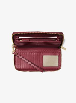 Jet Set Travel Large Leather Continental Wallet - Deep Red
