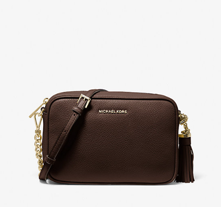 Jet Set Medium Pebbled Leather Crossbody Bag - Chocolate