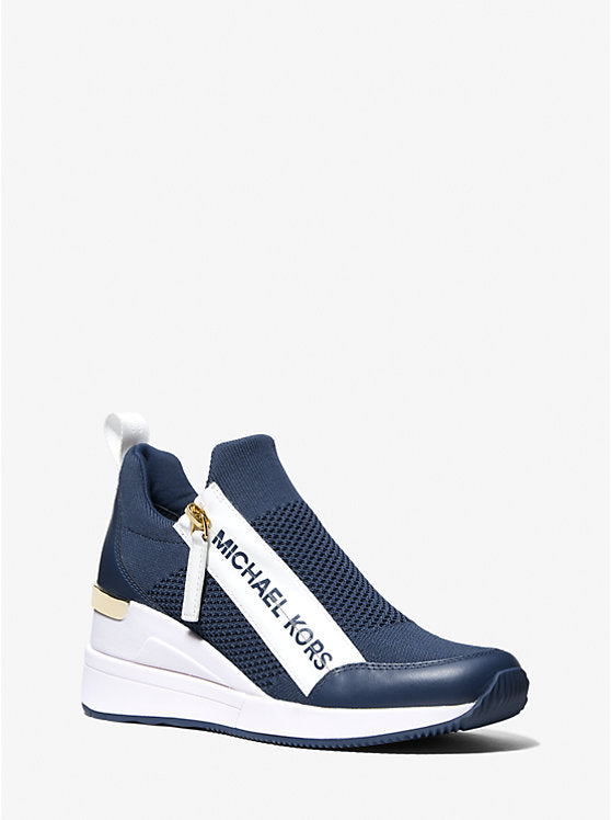 Willis Stretch Knit Trainer - Navy