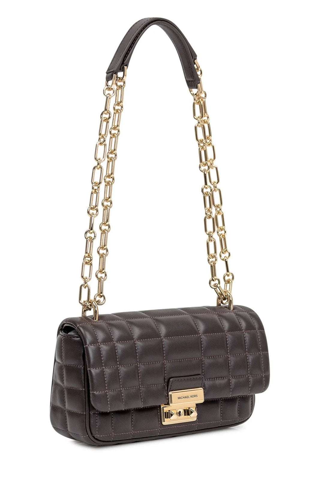 Tribeca Small Quilted Leather Shoulder Bag - Chocolate