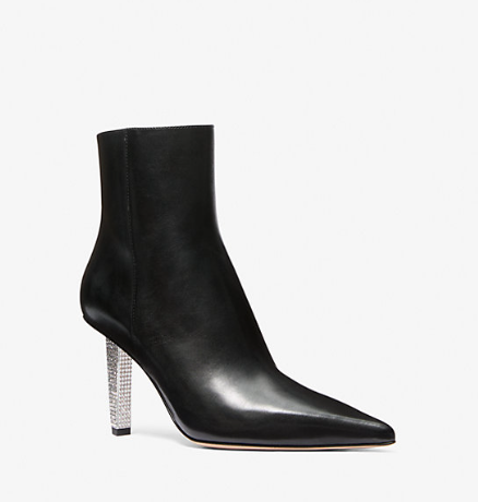 Halle Embellished Leather Ankle Boot