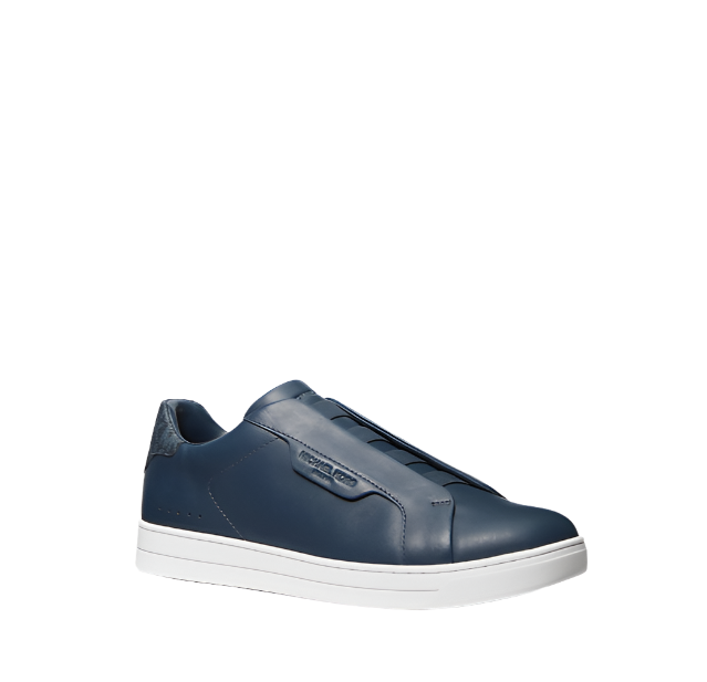 Navy leather slip on sneakers online