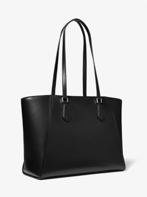 Taryn Large Leather Tote Bag - Black