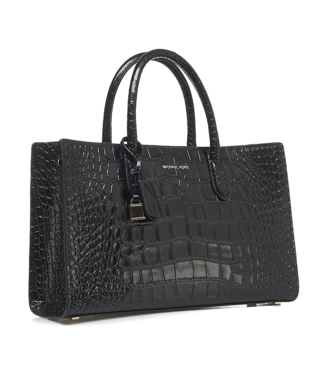 Scarlett Medium Crocodile Embossed Patent Leather Satchel