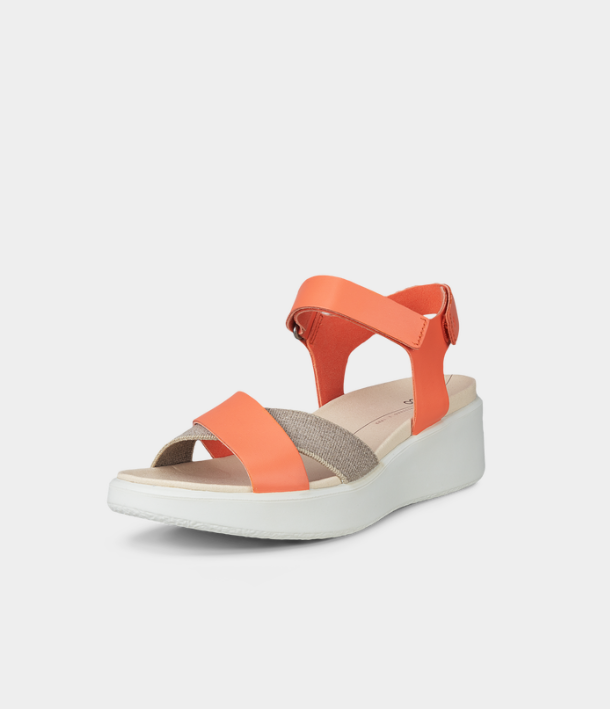 Flowt Wedge Cork Sandal - Coral