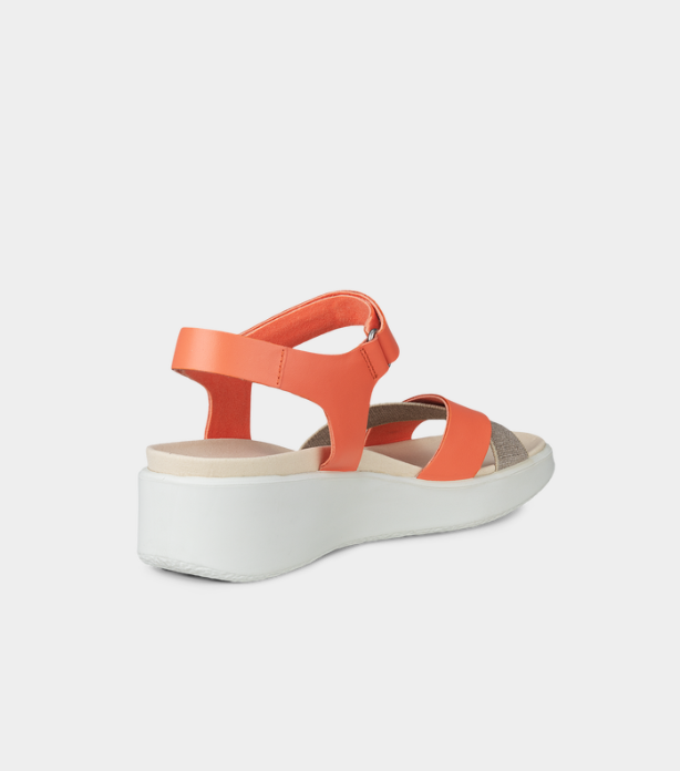 Flowt Wedge Cork Sandal - Coral