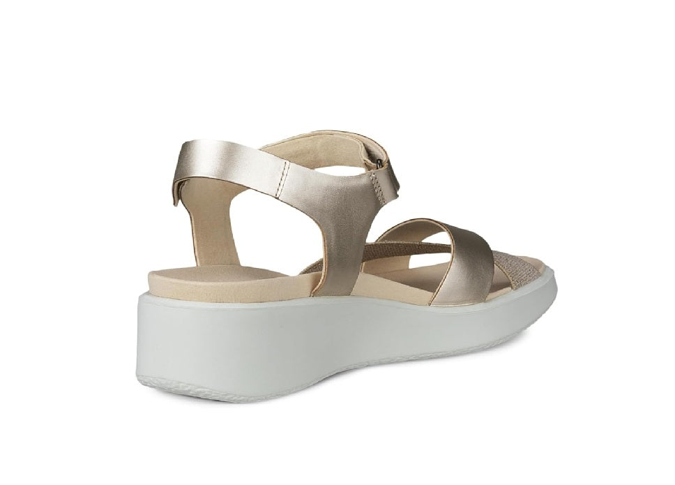 Flowt Wedge Cork Sandal - White/Gold