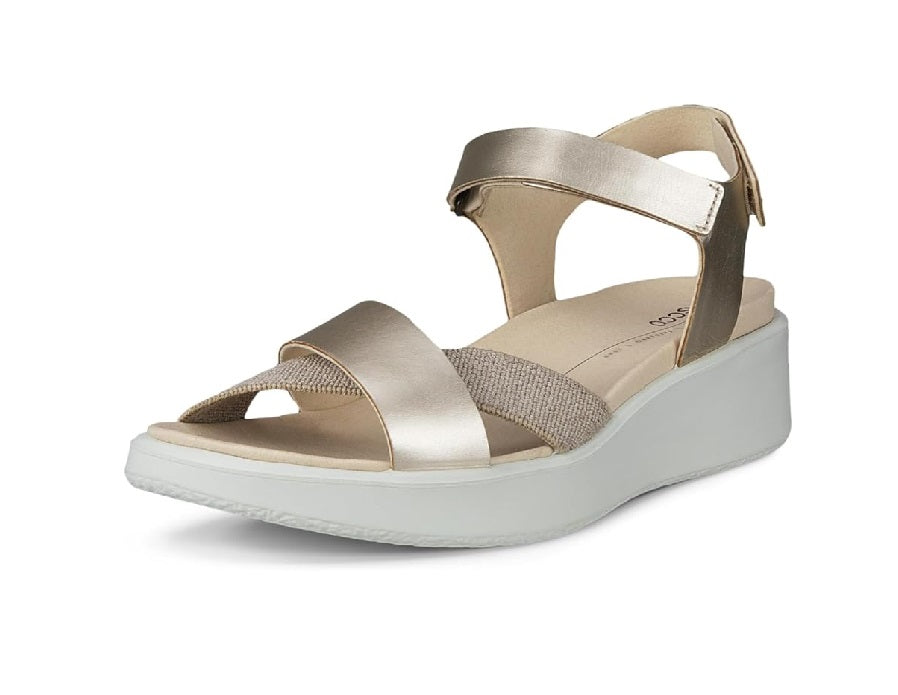 Flowt Wedge Cork Sandal - White/Gold