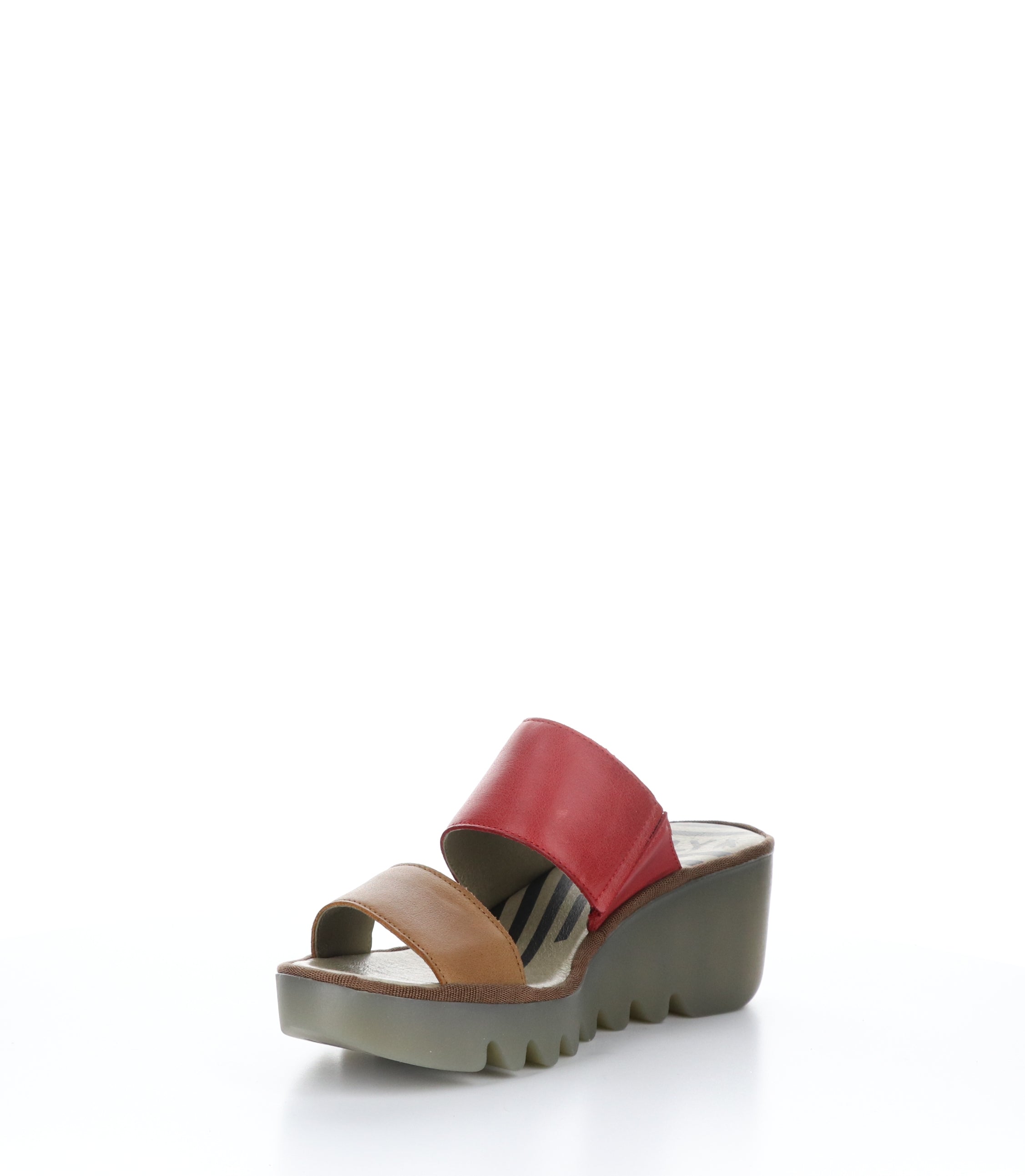 BESY357FLY - Tan / Cherry Red