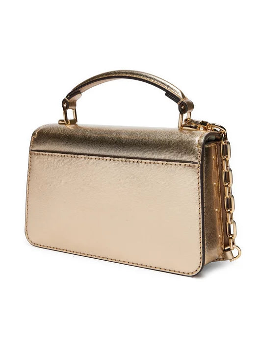 Delancey Small Leather Crossbody Satchel - Pale Gold