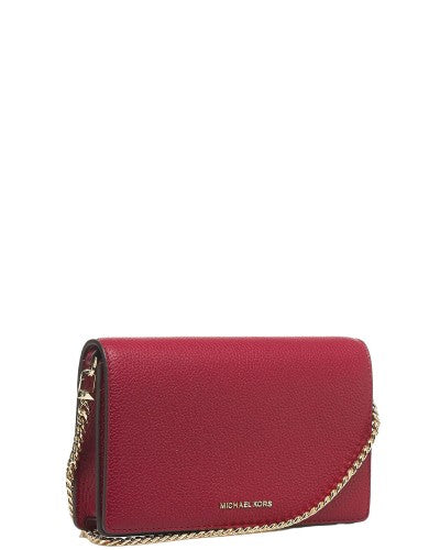 Jet Set Medium Pebbled Leather Crossbody Bag - Deep Red