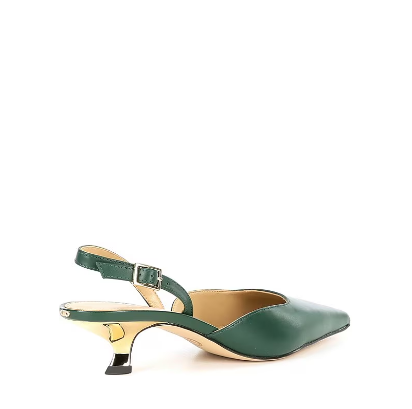 Luna Leather Slingback Kitten Pump - Bosco