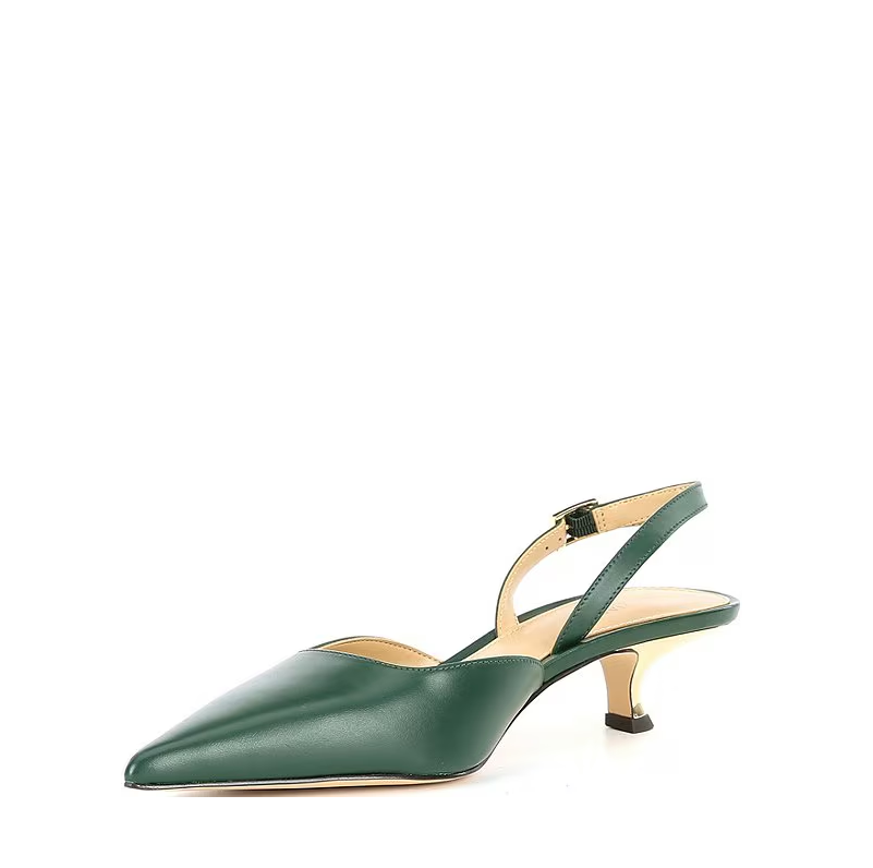 Luna Leather Slingback Kitten Pump - Bosco