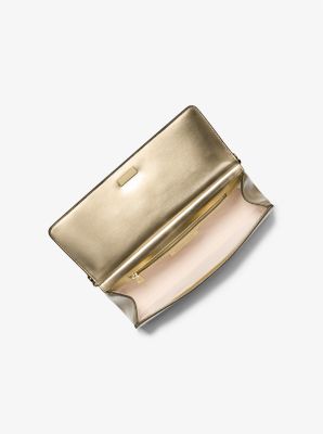 Carmine Medium Metallic Pebbled Leather Pochette