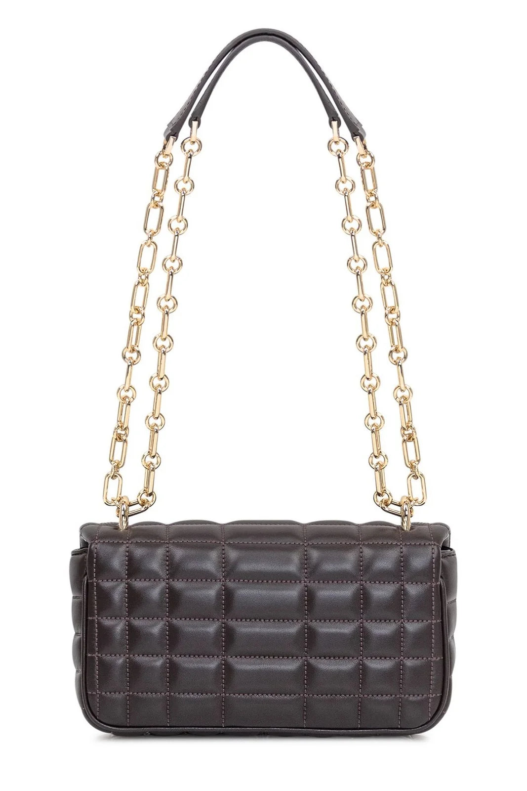 Tribeca Small Quilted Leather Shoulder Bag - Chocolate