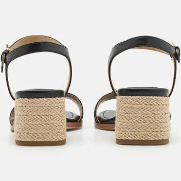 Mandy Mid Leather Sandal - Black