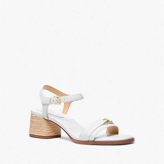 Mandy Mid Leather Sandal - Optic White