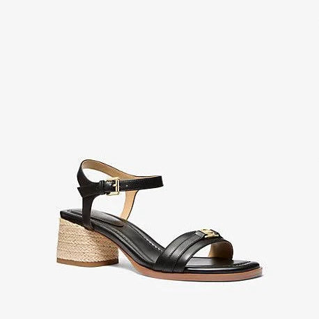 Mandy Mid Leather Sandal - Black