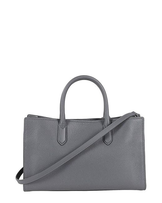 Scarlett Medium Leather Satchel - Slate
