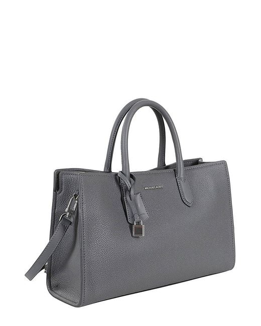 Scarlett Medium Leather Satchel - Slate