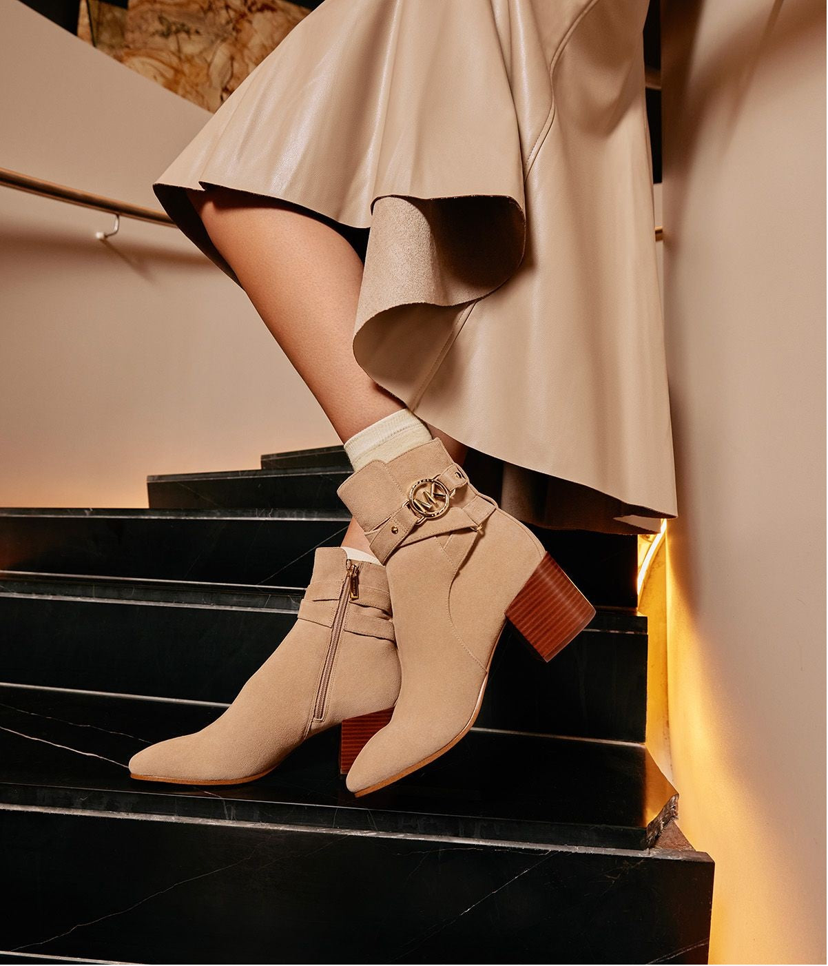 Rory Mid Bootie - Camel Suede