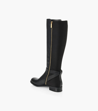 Rory Leather and Logo Boot - Black