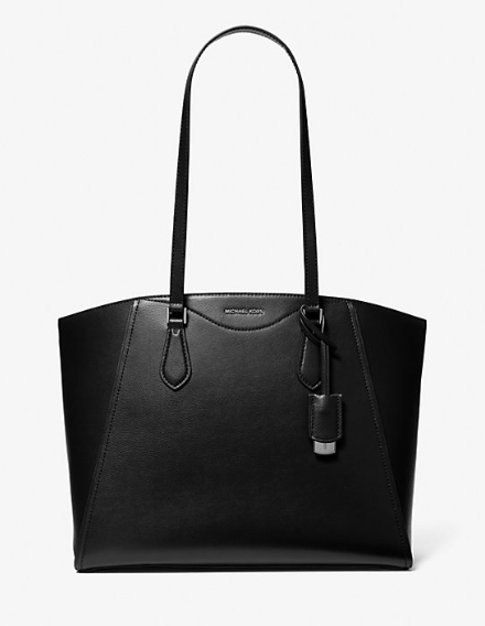 Taryn Large Leather Tote Bag - Black