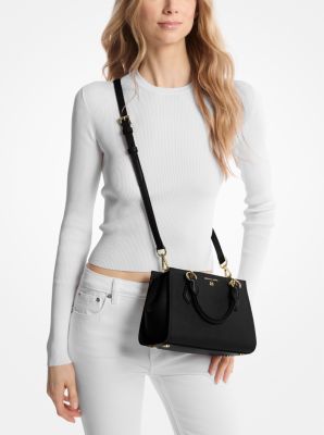 Marilyn Small Saffiano Leather Crossbody Bag - Black