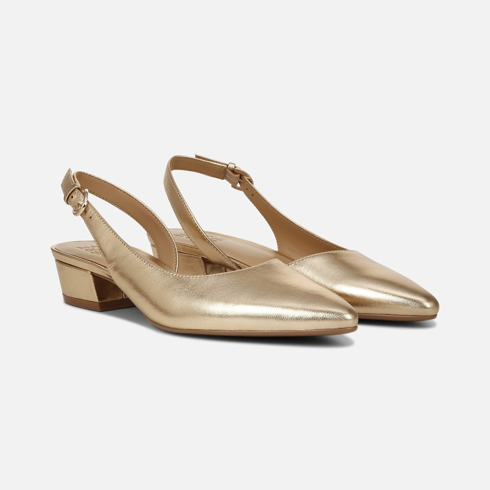 Banks Pointed Toe Flat - Gold