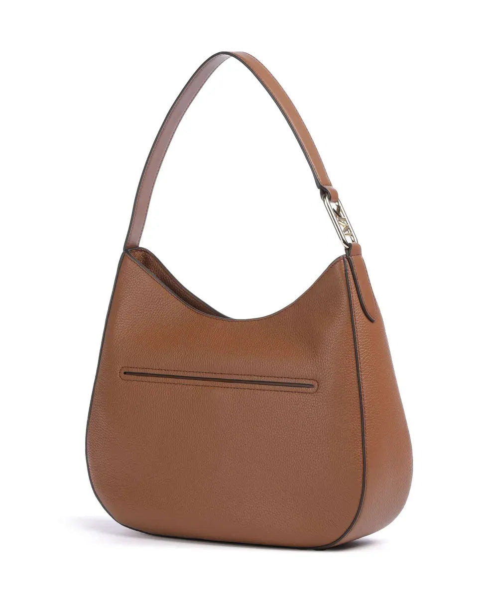 Kensington Large Pebbled Leather Hobo Shoulder Bag - Luggage