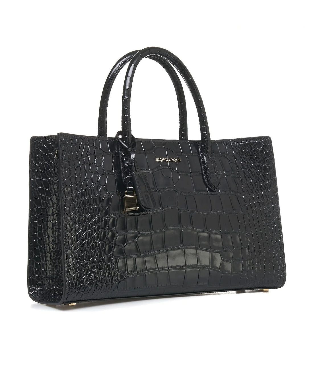 Scarlett Medium Crocodile Embossed Patent Leather Satchel
