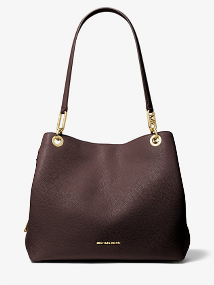 Kensington Large Pebbled Leather Tote Bag - Chocolate