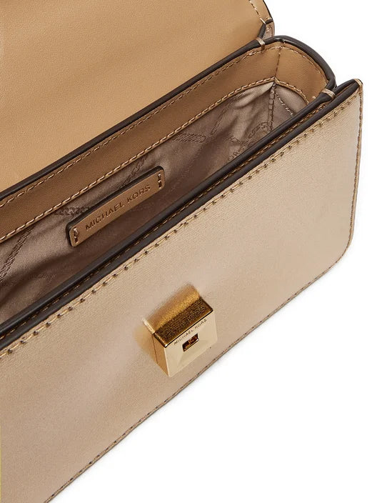 Delancey Small Leather Crossbody Satchel - Pale Gold