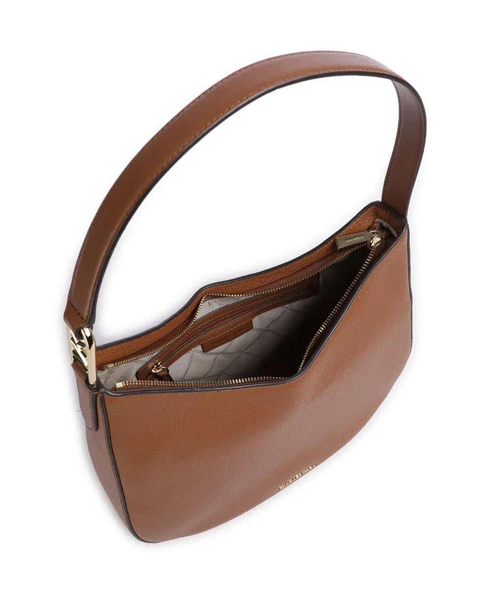Kensington Large Pebbled Leather Hobo Shoulder Bag - Luggage