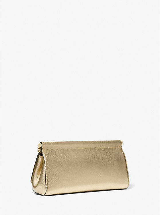 Carmine Medium Metallic Pebbled Leather Pochette