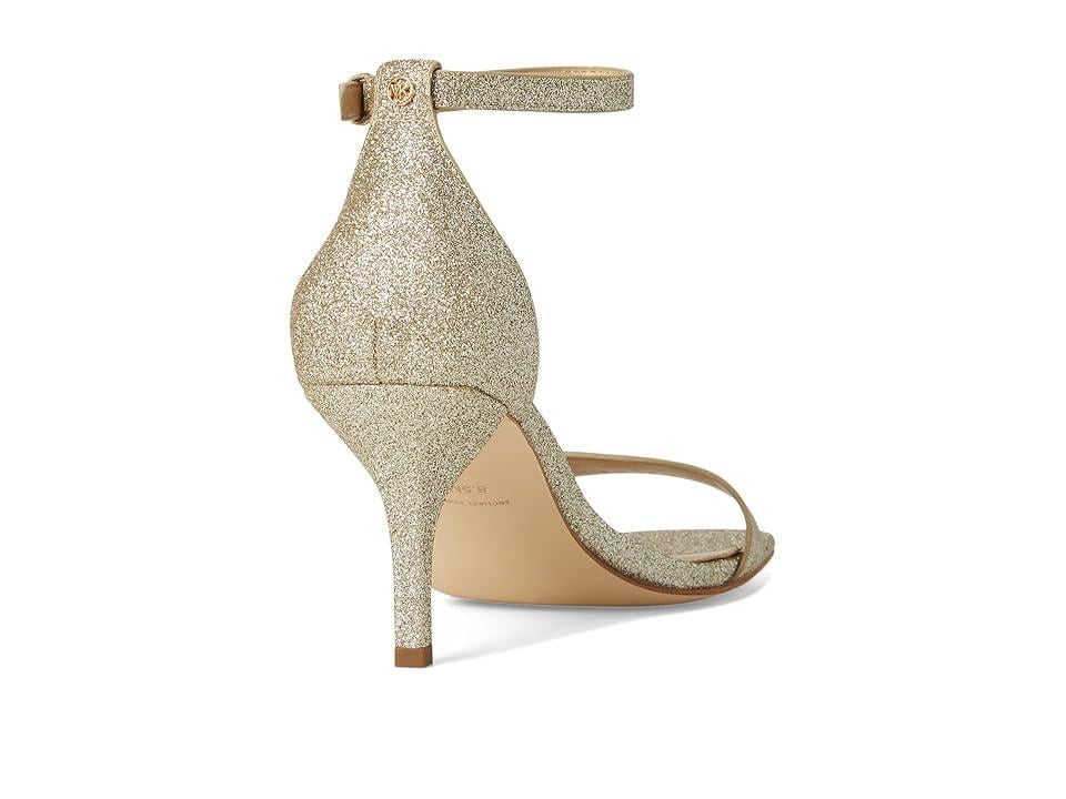Jaida Heeled Sandal Glitter Embellished Leather Pale Gold