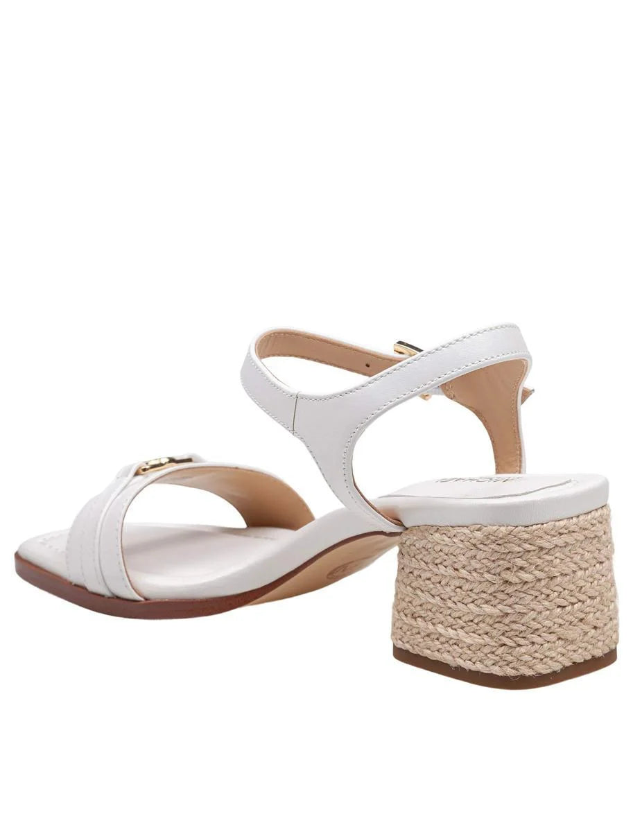 Mandy Mid Leather Sandal - Optic White